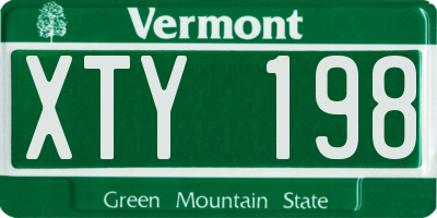 VT license plate XTY198