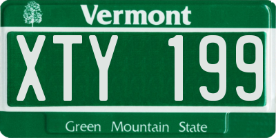 VT license plate XTY199