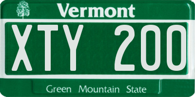 VT license plate XTY200