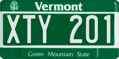 VT license plate XTY201
