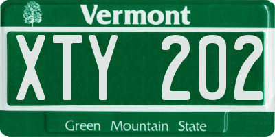VT license plate XTY202