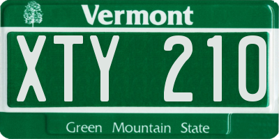 VT license plate XTY210