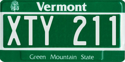 VT license plate XTY211
