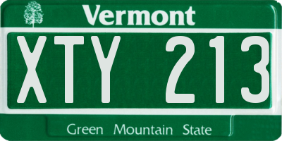 VT license plate XTY213