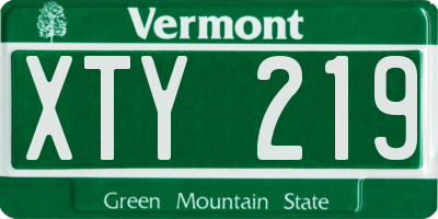 VT license plate XTY219