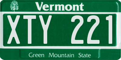VT license plate XTY221