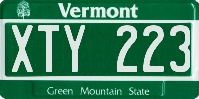 VT license plate XTY223