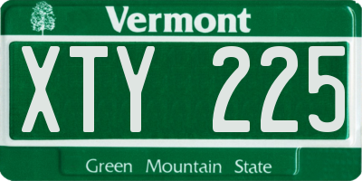 VT license plate XTY225
