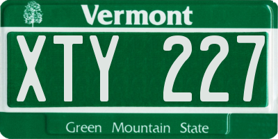 VT license plate XTY227
