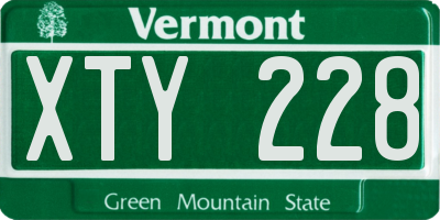 VT license plate XTY228