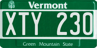 VT license plate XTY230