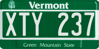 VT license plate XTY237