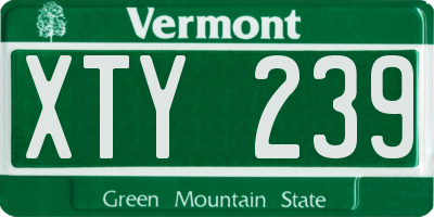 VT license plate XTY239