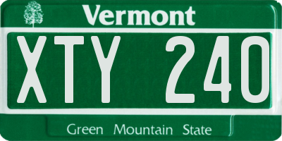 VT license plate XTY240