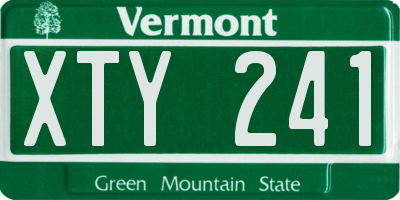 VT license plate XTY241