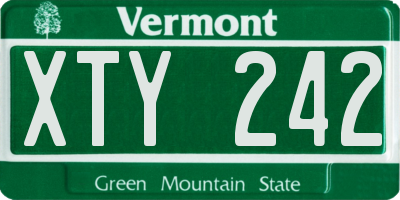 VT license plate XTY242