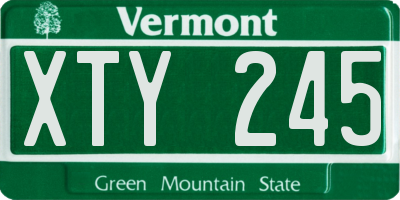 VT license plate XTY245