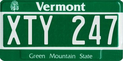 VT license plate XTY247