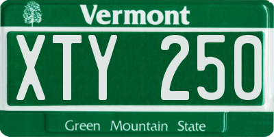 VT license plate XTY250