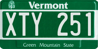 VT license plate XTY251