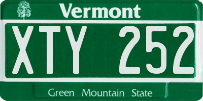 VT license plate XTY252