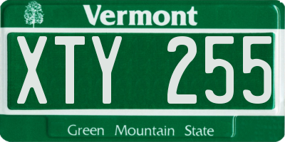 VT license plate XTY255