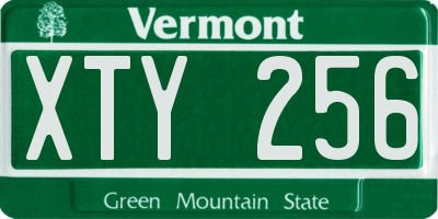 VT license plate XTY256