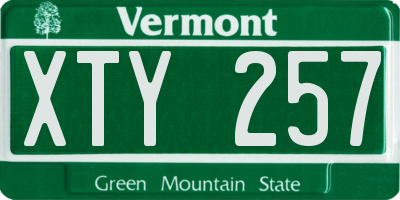 VT license plate XTY257
