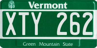 VT license plate XTY262