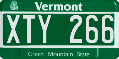 VT license plate XTY266