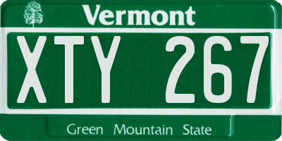 VT license plate XTY267