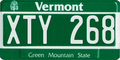 VT license plate XTY268