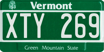 VT license plate XTY269