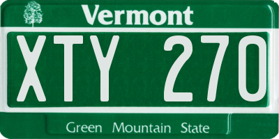 VT license plate XTY270