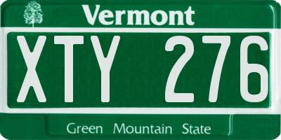 VT license plate XTY276