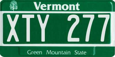 VT license plate XTY277