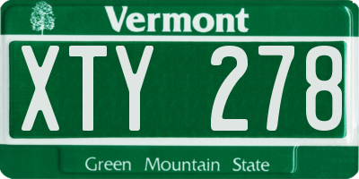 VT license plate XTY278