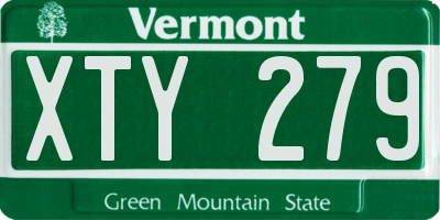 VT license plate XTY279