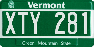 VT license plate XTY281