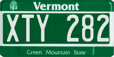 VT license plate XTY282