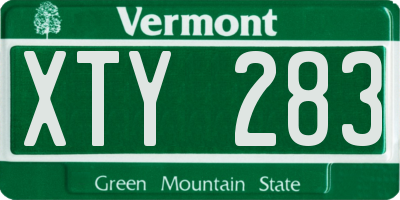 VT license plate XTY283