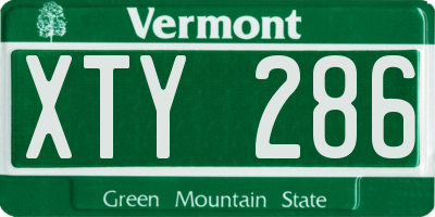 VT license plate XTY286