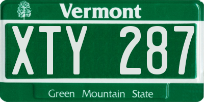 VT license plate XTY287