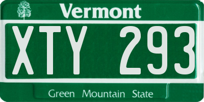 VT license plate XTY293