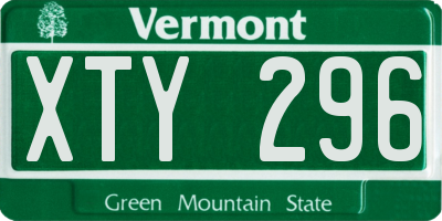 VT license plate XTY296