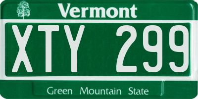 VT license plate XTY299