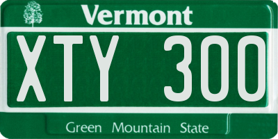 VT license plate XTY300