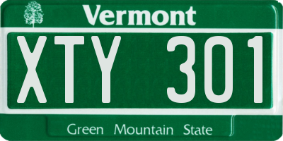 VT license plate XTY301