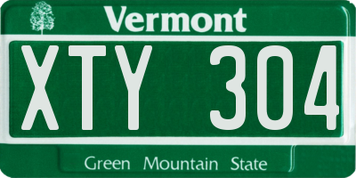 VT license plate XTY304