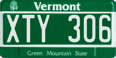 VT license plate XTY306